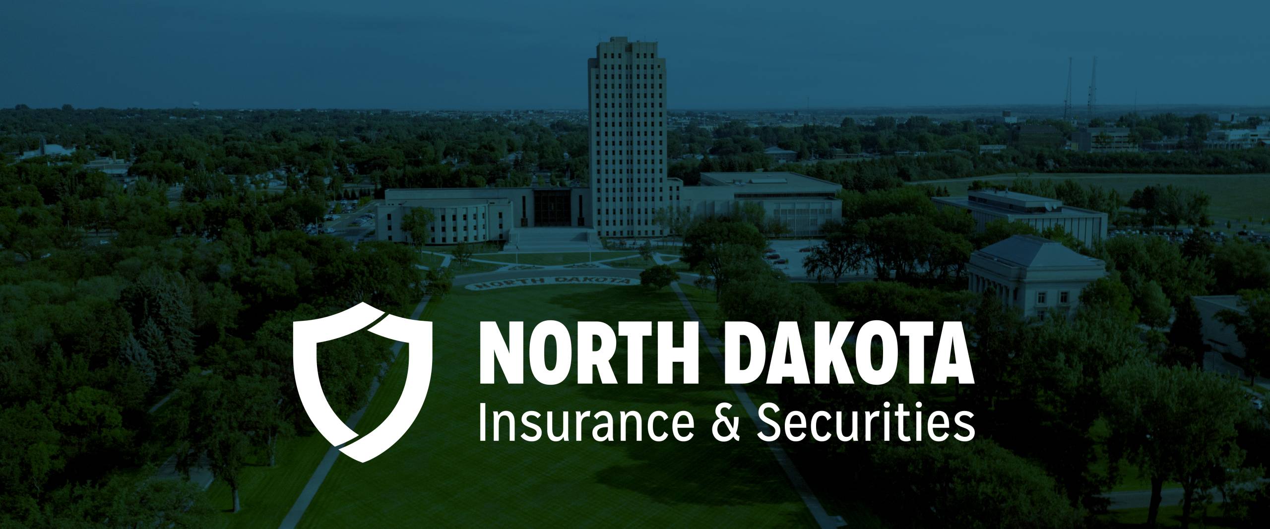 North Dakota Capitol Building and Insurance & Securities Logo